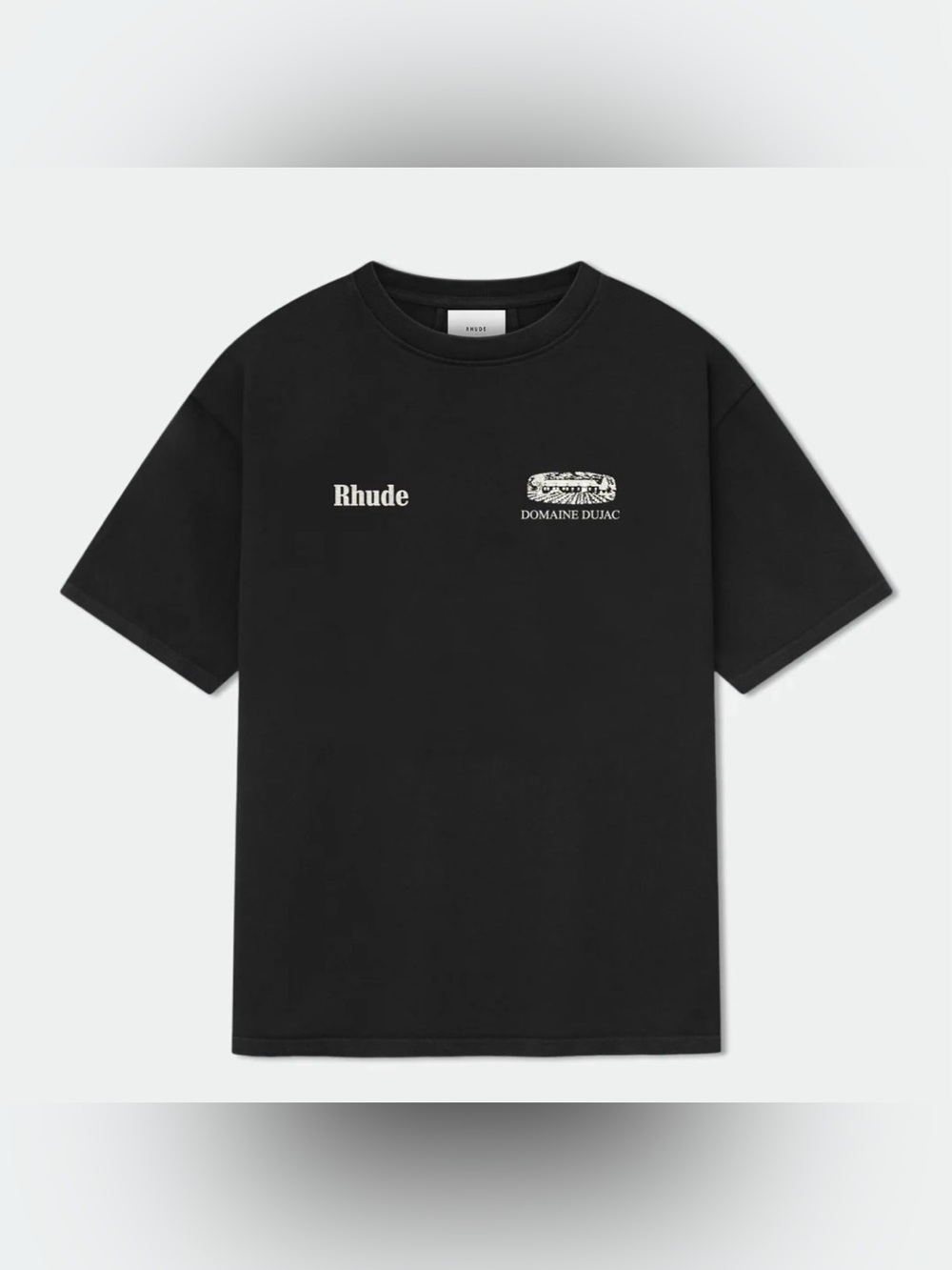 RHUDE X DOMAINE DUJAC TEE Graphic Logo Black Wine T-Shirt Size XL